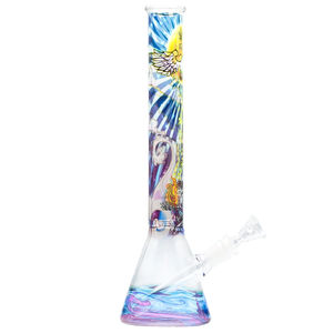 Cirrus Glass 13.5” Beaker Bong - Multiple Designs! - Style:Smoke On Water