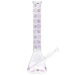 Cirrus Glass 13.5” Beaker Bong - Multiple Designs! - Style:Lavender