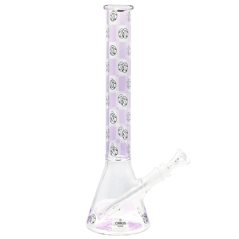 Cirrus Glass 13.5” Beaker Bong - Multiple Designs! - Style:Lavender