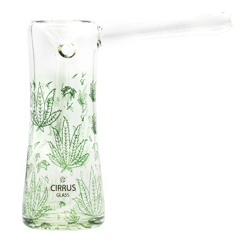 Cirrus Glass Bubbler - Style:Green Sativa