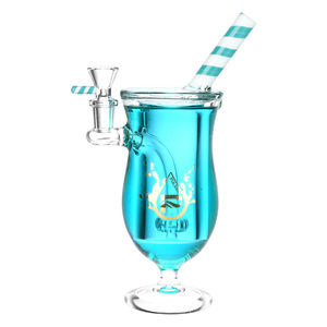 Pulsar 9” Tropical Cooler Glycerin Bong - Color:Glycerin Blue