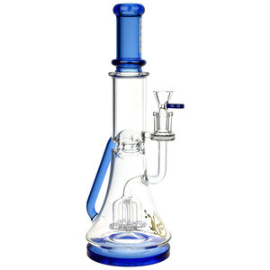 Pulsar 12.75” Backflow Recycler Bong - Color:Transparent Blue Glass