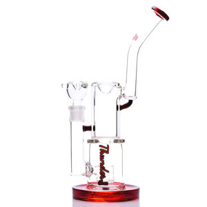 Thunder Glass 12” Stacked Chamber Bong - Color:Ruby