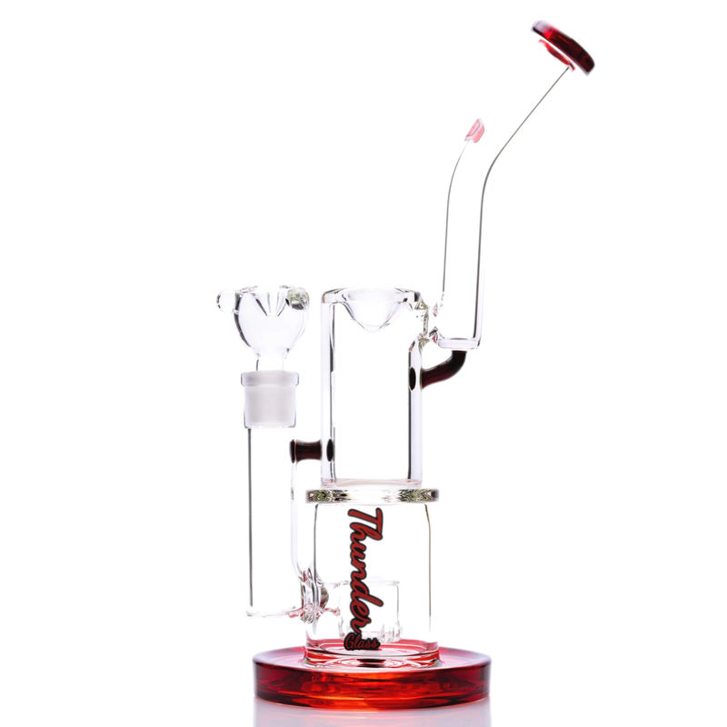 Thunder Glass 12” Stacked Chamber Bong - Color:Ruby