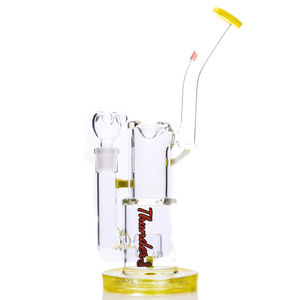 Thunder Glass 12” Stacked Chamber Bong - Color:Yellow