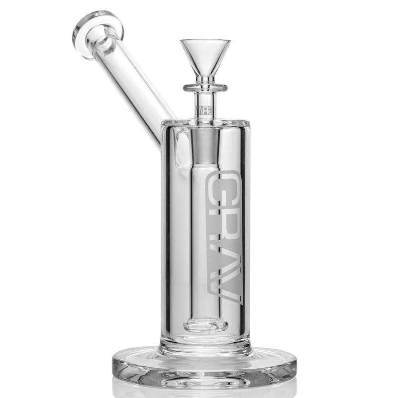Grav® Large 9” Upright Bubbler - Accent Colors:Clear