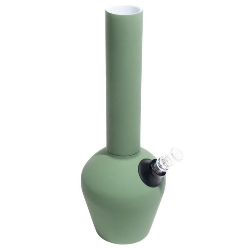 Chill Steel Pipes 13” Double-Wall Insulated Bong - Color:Limited Edition - Rubberized Olive Green