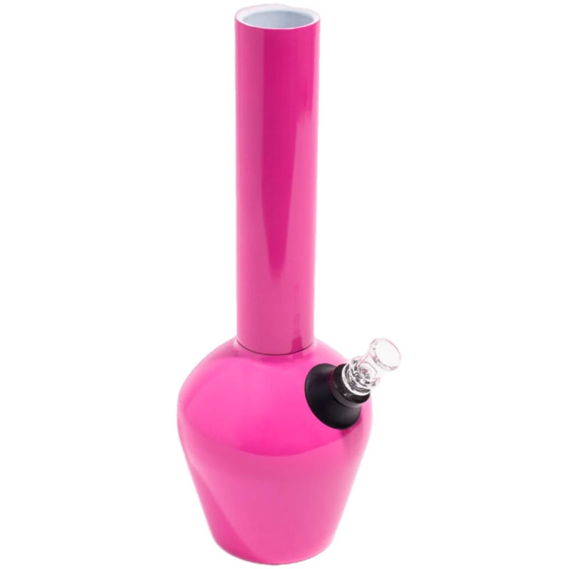 Chill Steel Pipes 13” Double-Wall Insulated Bong - Color:Gloss Neon Pink