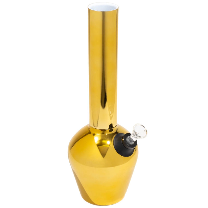 Chill Steel Pipes 13” Double-Wall Insulated Bong - Color:Limited Edition - Gold Mirror