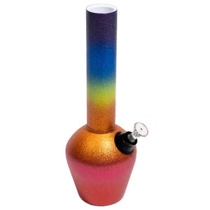 Chill Steel Pipes 13” Double-Wall Insulated Bong - Color:Limited Edition - Rainbow Glitterbomb