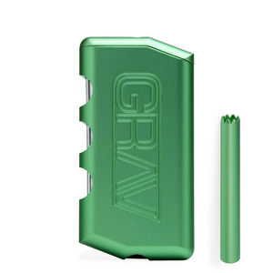 Grav® Aluminum Dugout & One-Hitter Pipe - Color:Green