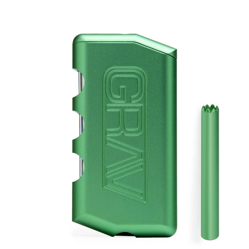 Grav® Aluminum Dugout & One-Hitter Pipe - Color:Green