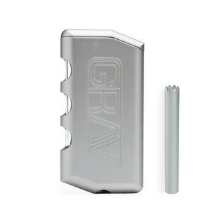 Grav® Aluminum Dugout & One-Hitter Pipe - Color:Silver