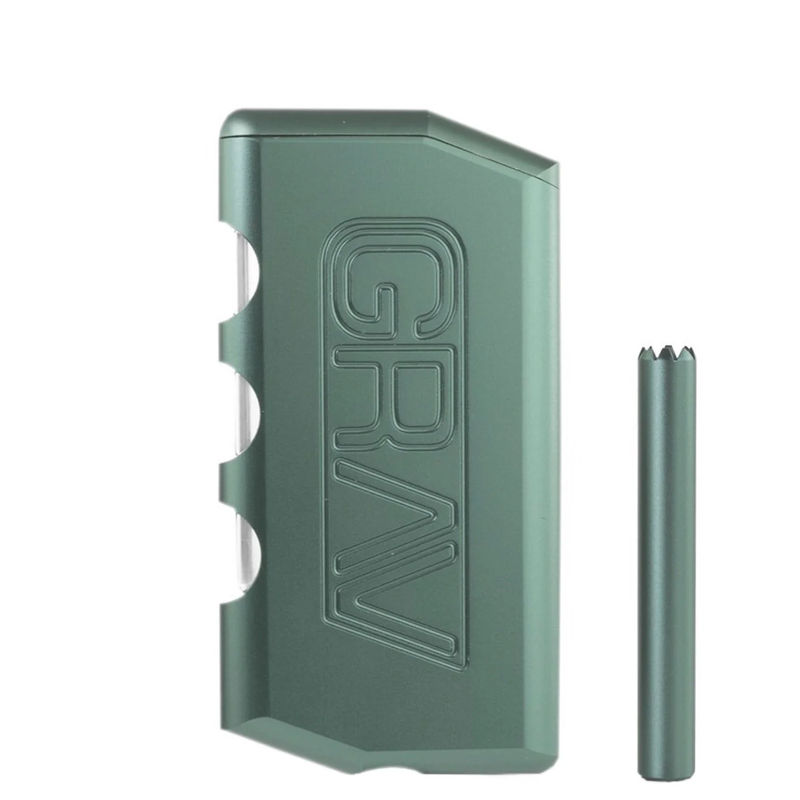 Grav® Aluminum Dugout & One-Hitter Pipe - Color:Sea Green