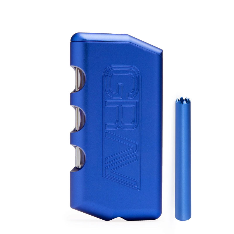 Grav® Aluminum Dugout & One-Hitter Pipe - Color:Blue