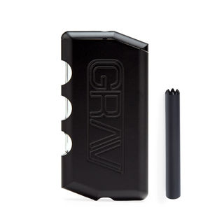 Grav® Aluminum Dugout & One-Hitter Pipe - Color:Black