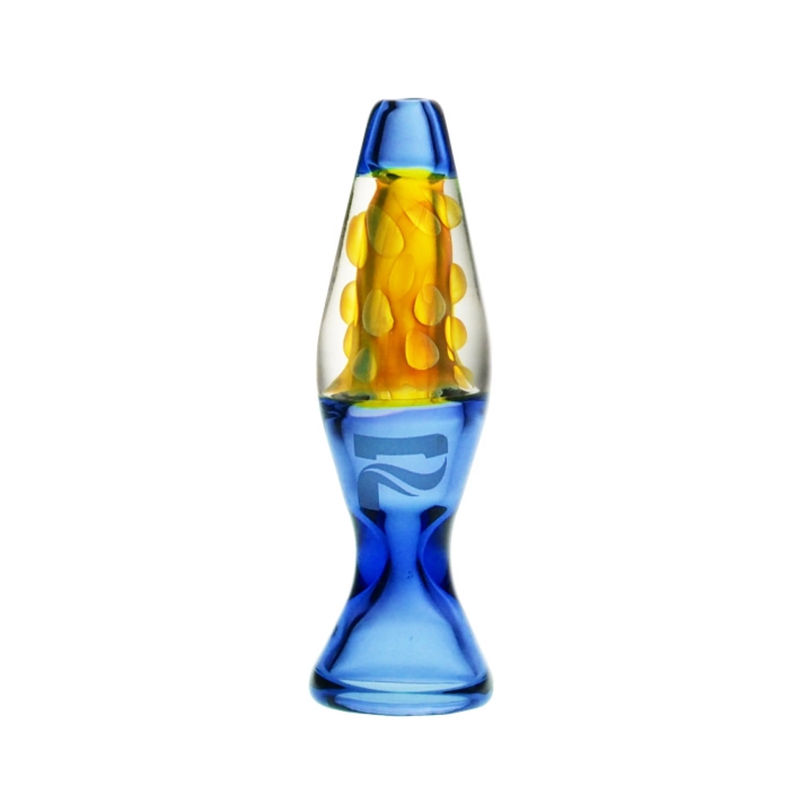 Pulsar 3” Lava Lamp Chillum Pipe - Color:Blue
