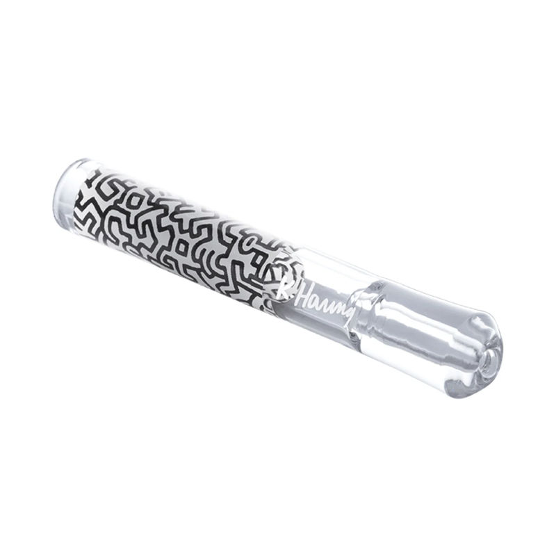 K. Haring Glass Taster Pipe - Color:Black & White