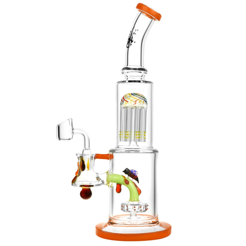 Pulsar 12” Bee Tree Perc Water Pipe ?? - Accent Color:Orange