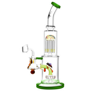 Pulsar 12” Bee Tree Perc Water Pipe ?? - Accent Color:Green