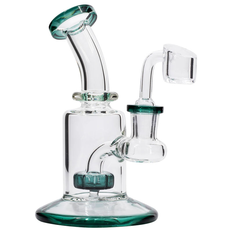 CaliConnected 6.5” Showerhead Perc Mini Rig - Color:Teal