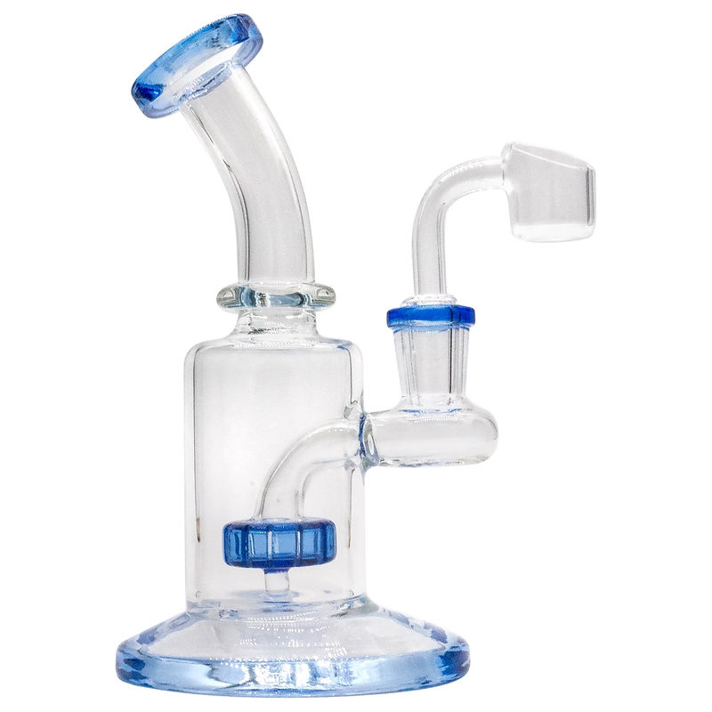 CaliConnected 6.5” Showerhead Perc Mini Rig - Color:Blue
