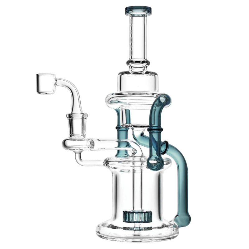 Pulsar 10” Double Chamber Recycler Dab Rig - Color:Teal