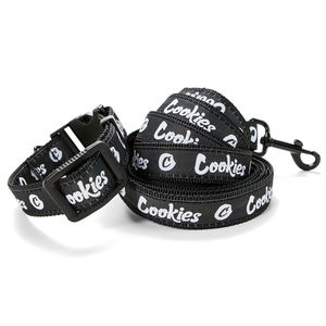 Cookies Original Logo Dog Collar & Leash Combo ? - Size:Large - Color:Black