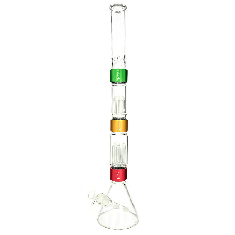 Prism Pipes 25.5” Rasta Double Tree Perc Beaker Bong
