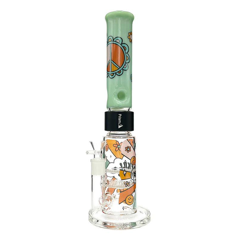 Prism Pipes 15” Flower Power Honeycomb Perc Straight Tube Bong