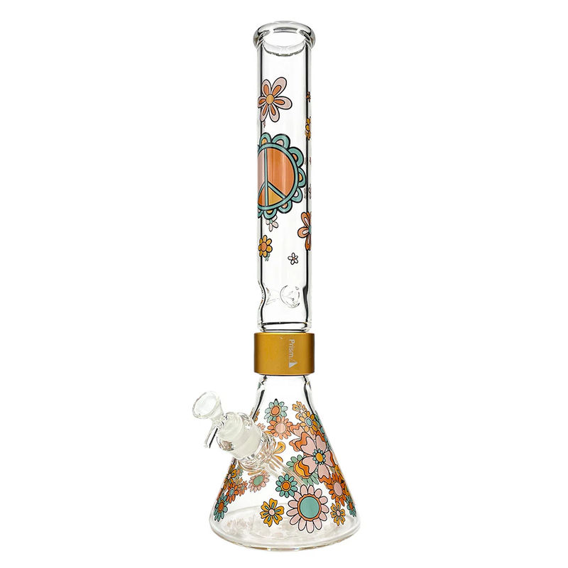Prism Pipes Flower Power Beaker Bong - Style:Basic (18" Inches)