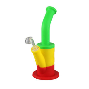 Pulsar 9” RIP Silicone Dab Rig - Color:Rasta