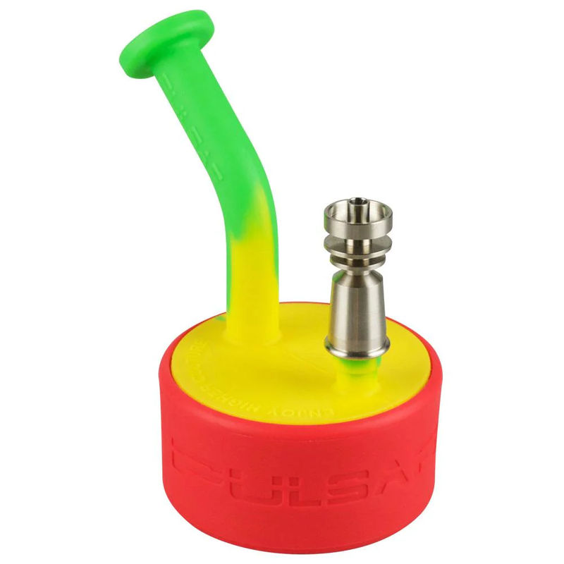 Pulsar 5.5” RIP Puck Silicone Dab Rig - Color:Rasta