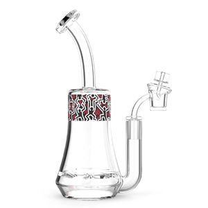 K. Haring 9.5” Glass Dab Rig - Color:Multi-Color