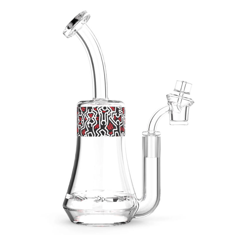 K. Haring 9.5” Glass Dab Rig - Color:Multi-Color
