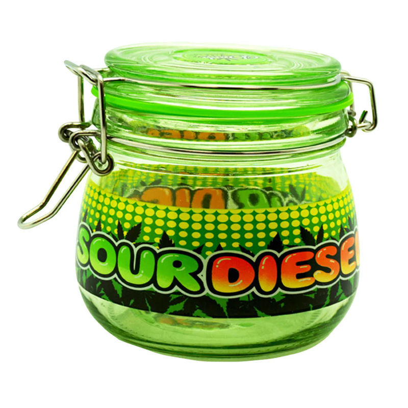 Dank Tank Airtight Glass Storage Jar - Sour Diesel - Size:Large (500mL)