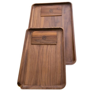 Marley Natural Walnut Rolling Tray - Size:Small