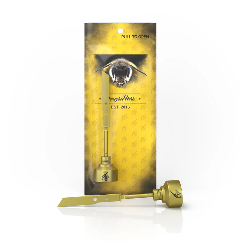 Honeybee Herb Titanium Dab Tools - Style:Sword With Carb Cap - Color:Gold - Size:25mm