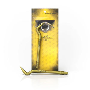 Honeybee Herb Titanium Dab Tools - Style:Bent Pencil - Color:Gold - Size:.