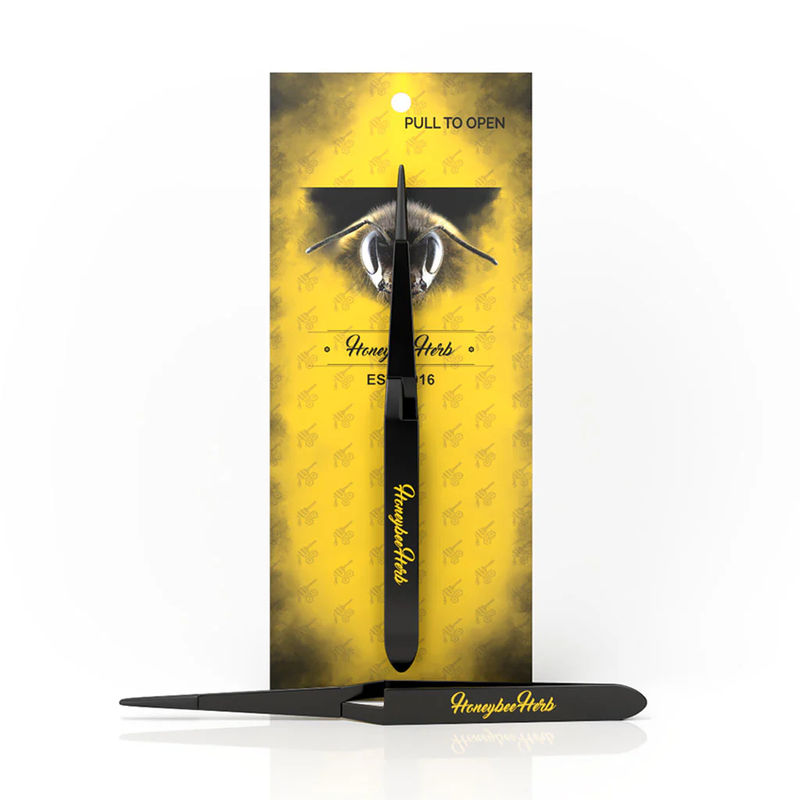 Honeybee Herb Stainless Steel Dab Tools - Style:Tweezers Straight - Color:Black