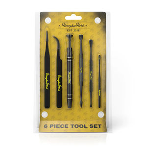Honeybee Herb Stainless Steel Dab Tools - Style:6 Piece Tool Set - Color:Black