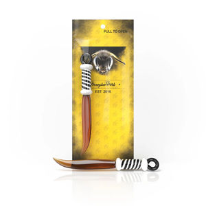 Honeybee Herb Glass Sword Dab Tools - Color:Amber