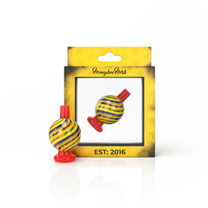 Honeybee Herb Bubble Carb Caps - Style:Kaleidoscope Bubble - Color:Red