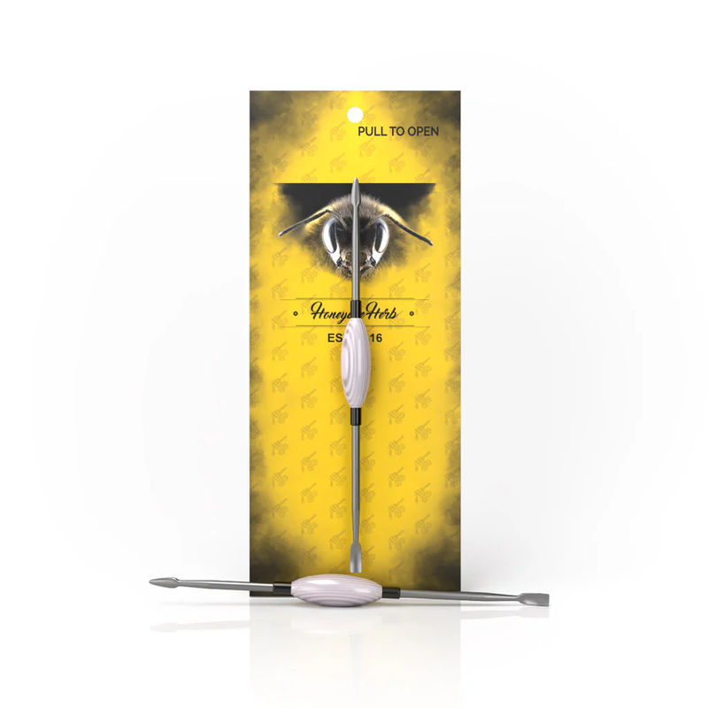 Honeybee Herb Glass Dab Tools - Style:Oval - Color:Pink