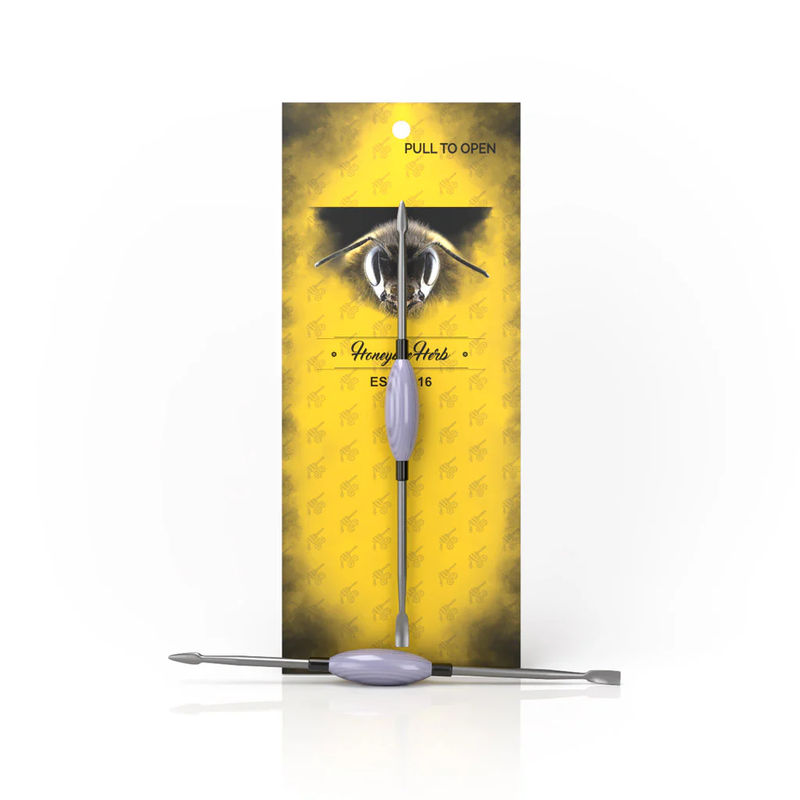 Honeybee Herb Glass Dab Tools - Style:Oval - Color:Purple