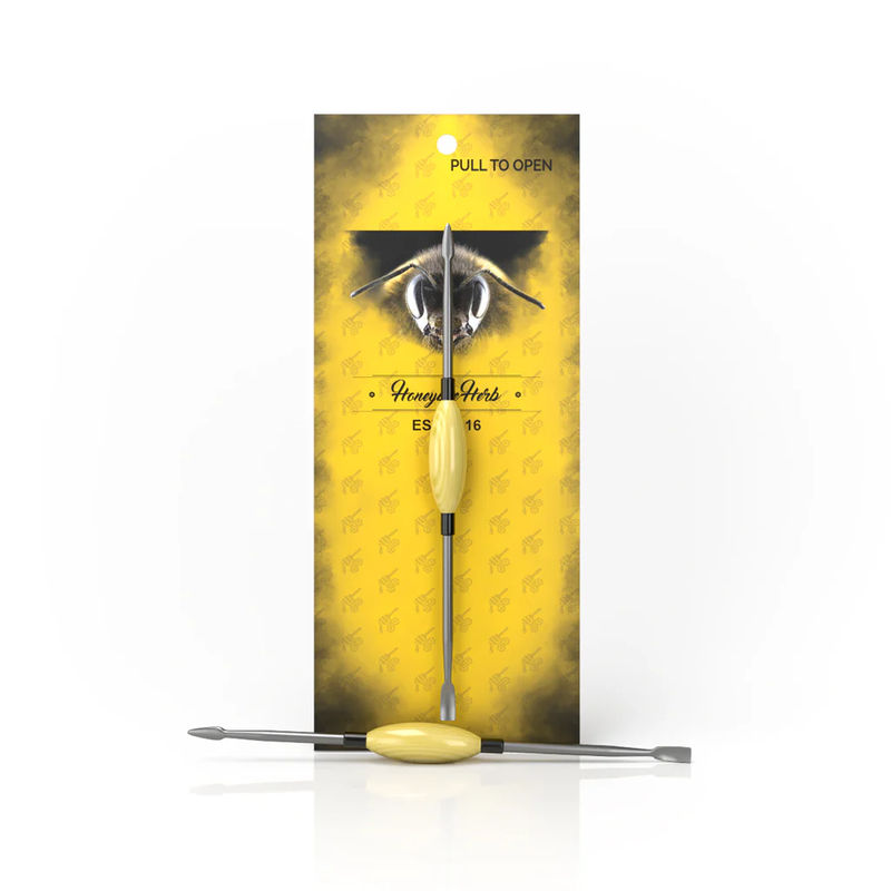 Honeybee Herb Glass Dab Tools - Style:Oval - Color:Yellow