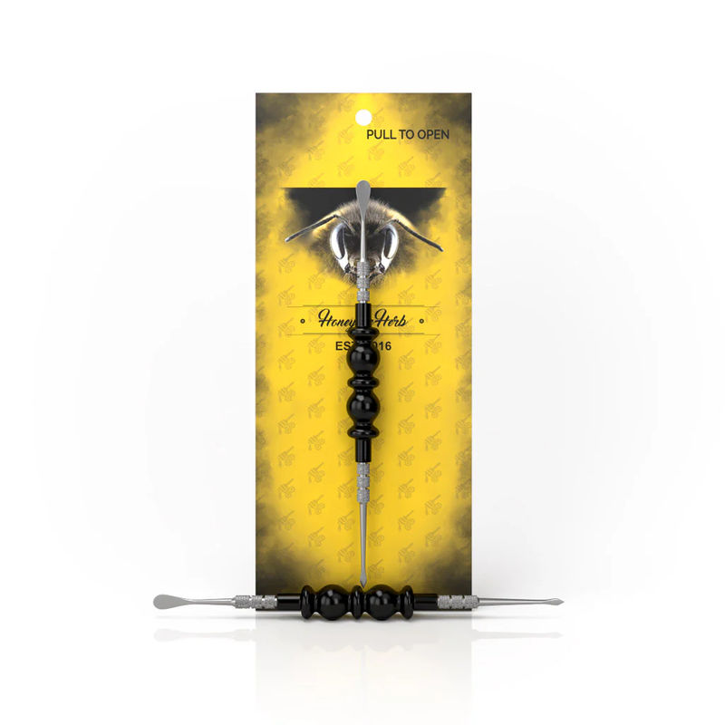 Honeybee Herb Glass Dab Tools - Style:Bliss - Color:Black