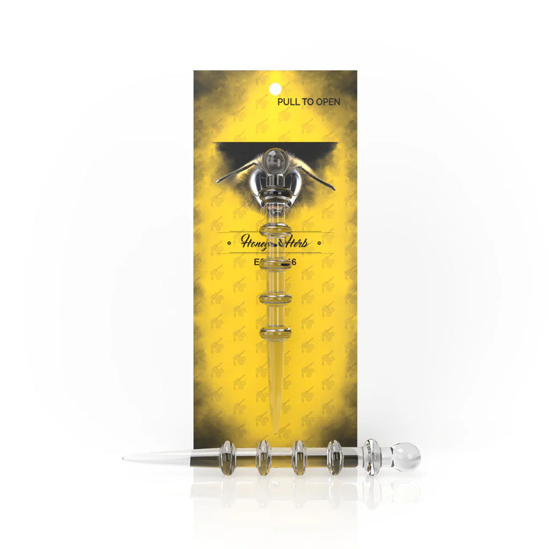 Honeybee Herb Glass Dab Tools - Style:Stardust Wand - Color:Clear