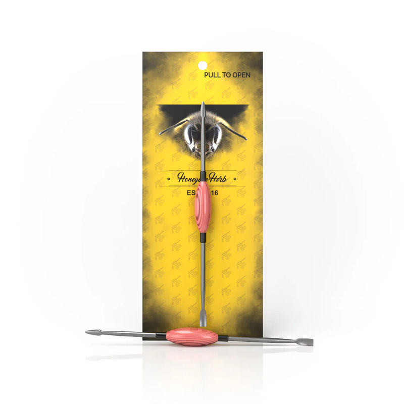 Honeybee Herb Glass Dab Tools - Style:Oval - Color:Red