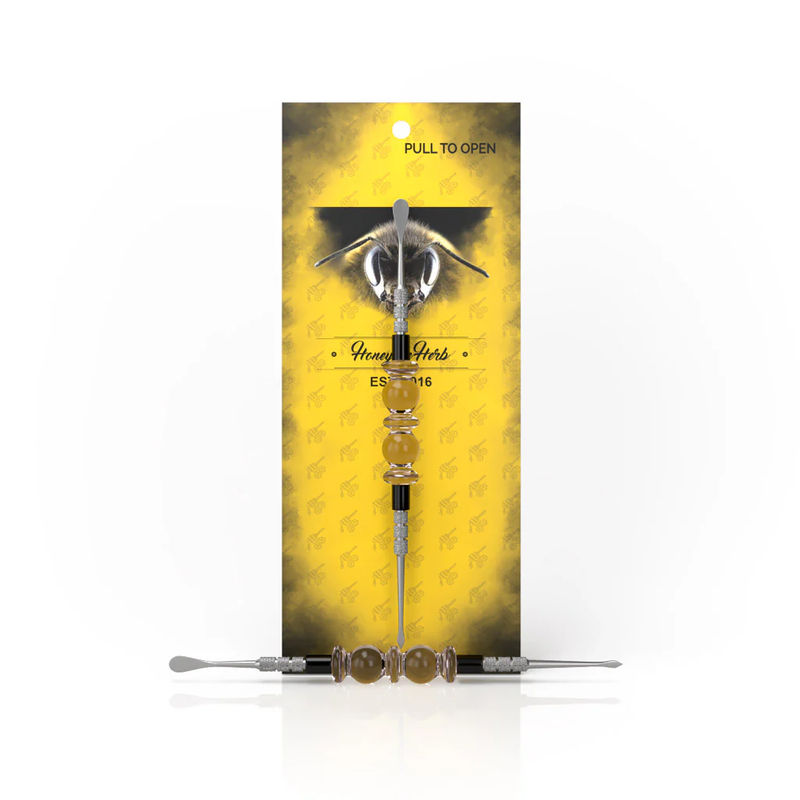 Honeybee Herb Glass Dab Tools - Style:Bliss - Color:Pink